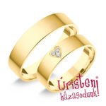 5SL3.3B Sárga arany Klasszikus Karikagyűrű Gyémánt kövekkel