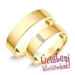 5SL3C Sárga arany Klasszikus Karikagyűrű Cirkónia kövekkel