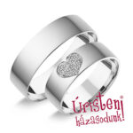 6FL20C Fehér arany Klasszikus Karikagyűrű Cirkónia kövekkel