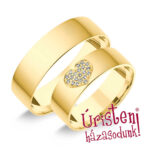 6SL20C Sárga arany Klasszikus Karikagyűrű Cirkónia kövekkel