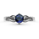 E303FZK - Kék Zafír  köves Fehér arany Gyűrű - Image 4