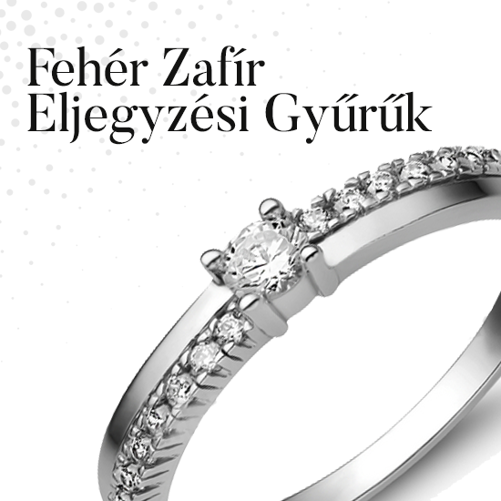 Fehér Zafír Eljegyzési Gyűrűk