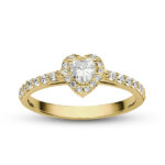 E356SC Cirkónia köves Sárga Arany gyűrű - Image 3